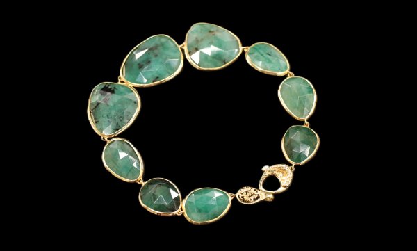 Bracciale Foglie Con Smeraldi 